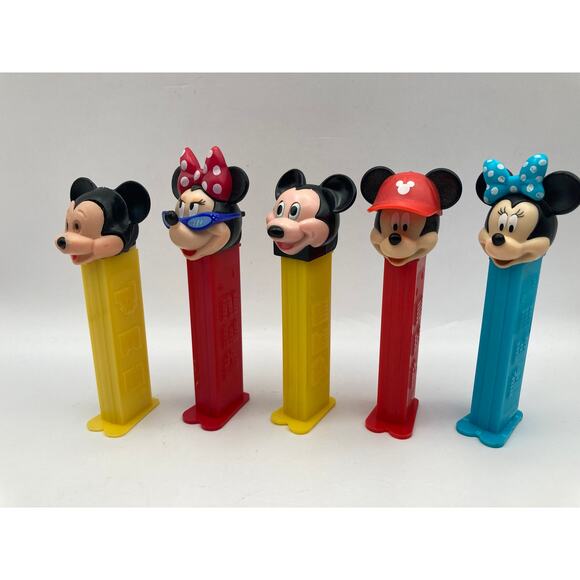 pez Other - 5 Mickey Mouse and Minnie Mouse Retired Pez-China-Hungry-Hong Kong